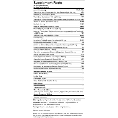 Multi Intense Iron Free multivitamin features a comprehensive formula that supports optimal mineral absorption
